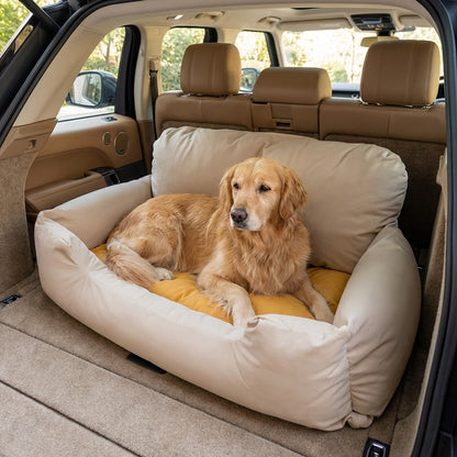 Large Dog Car Seat Bed with Safety Harness and Non-Slip Design