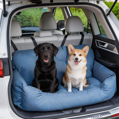 Large Dog Car Seat Bed with Safety Harness and Non-Slip Design