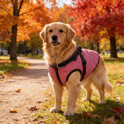Waterproof Dog Jacket for Winter with Fleece Lining and Built-in Harness, Sizes S-XL