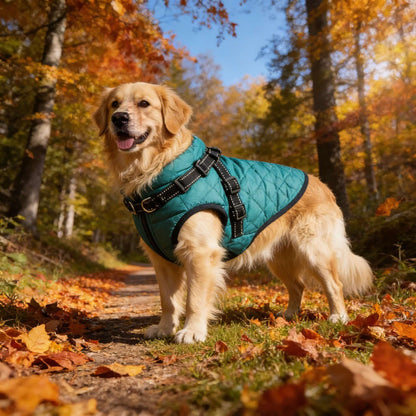 Waterproof Dog Jacket for Winter with Fleece Lining and Built-in Harness, Sizes S-XL