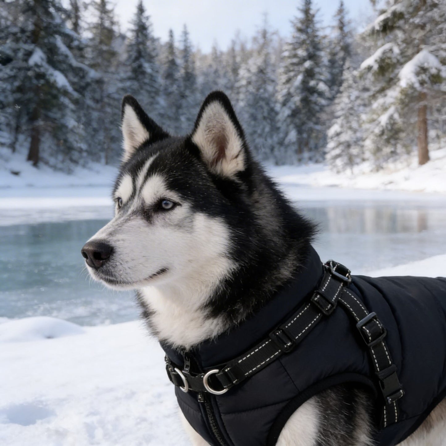 Waterproof Dog Jacket for Winter with Fleece Lining and Built-in Harness, Sizes S-XL