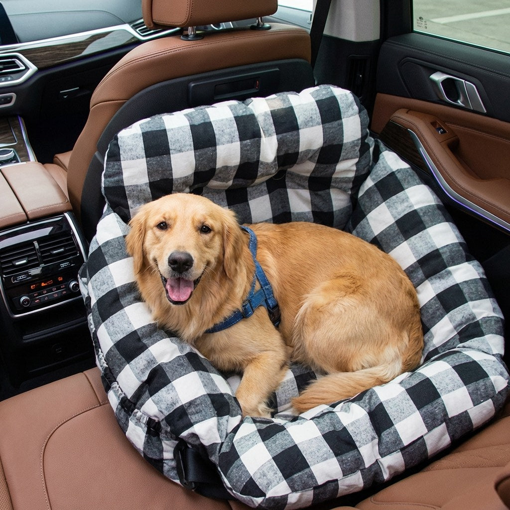 Large Dog Car Seat Bed Portable Booster with Safety Harness for Travel