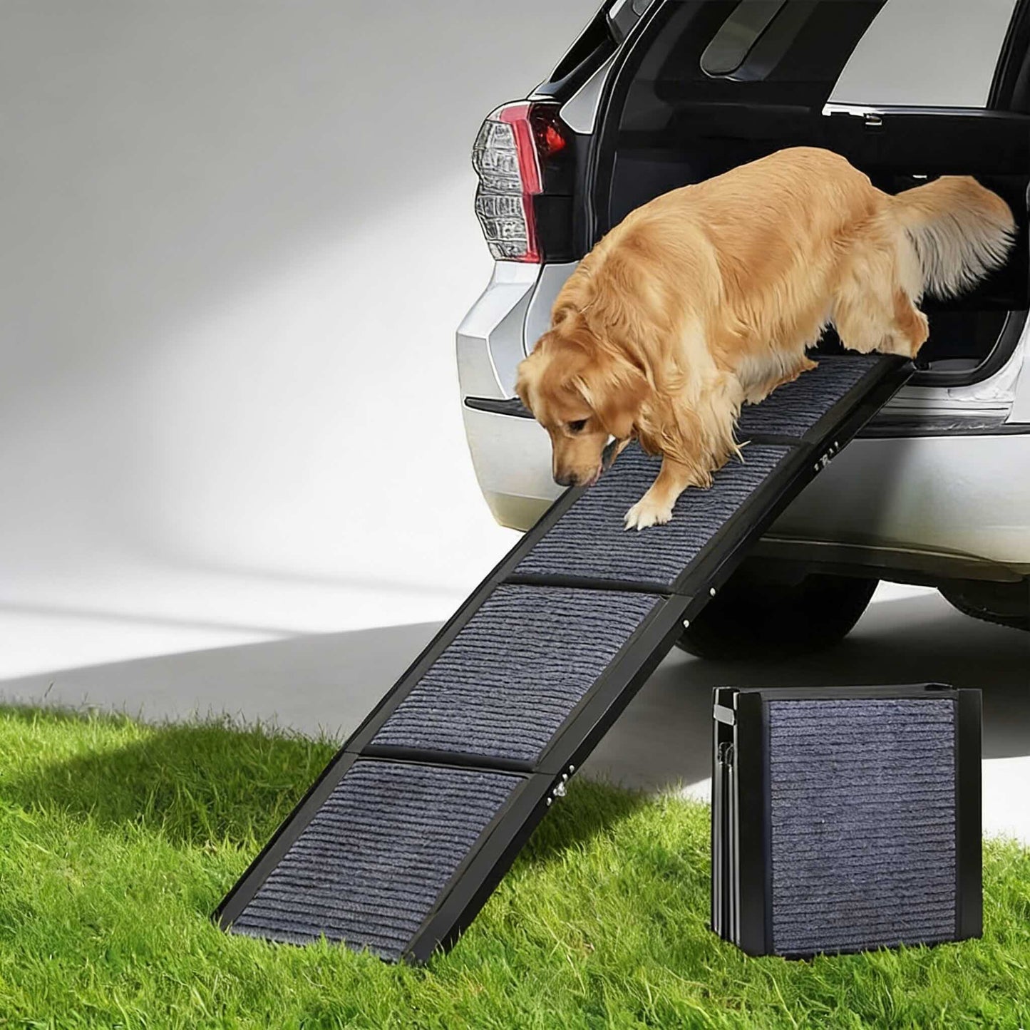 Heavy Duty Foldable Dog Ramp for Car - Portable Pet Access 160cm Anti-Slip