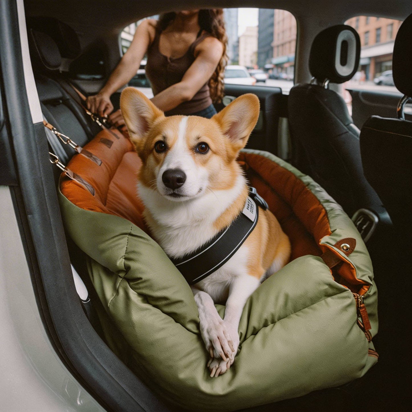 Large Dog Car Seat Booster Bed Waterproof Faux Leather Pet Carrier