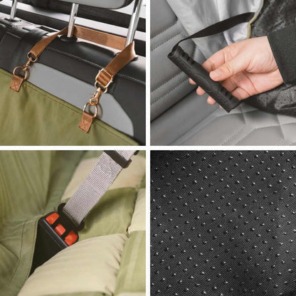 Large Dog Car Seat Bed with Anti-Slip Design & Adjustable Safety Straps