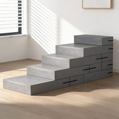 Dog Stairs for Bed Waterproof PU Leather Adjustable Pet Steps Multi-Level