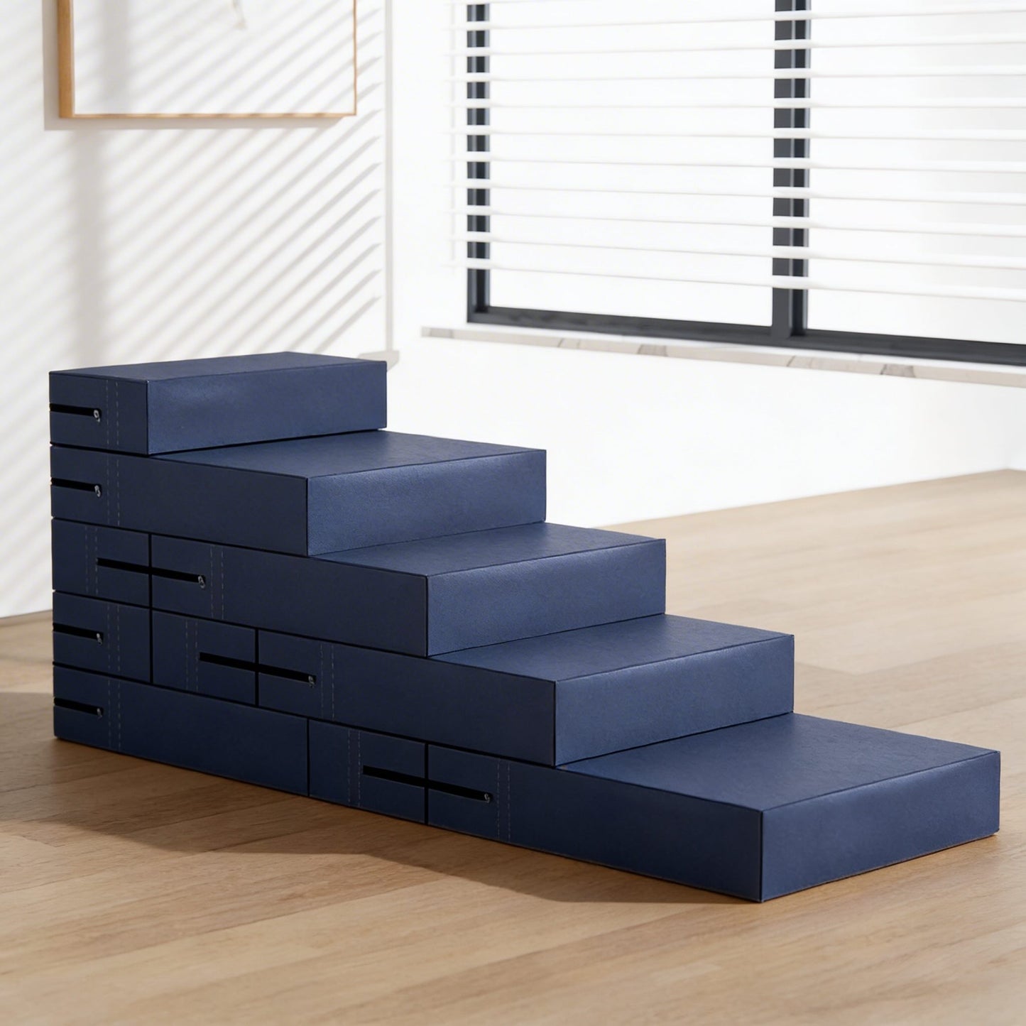 Dog Stairs for Bed Waterproof PU Leather Adjustable Pet Steps Multi-Level