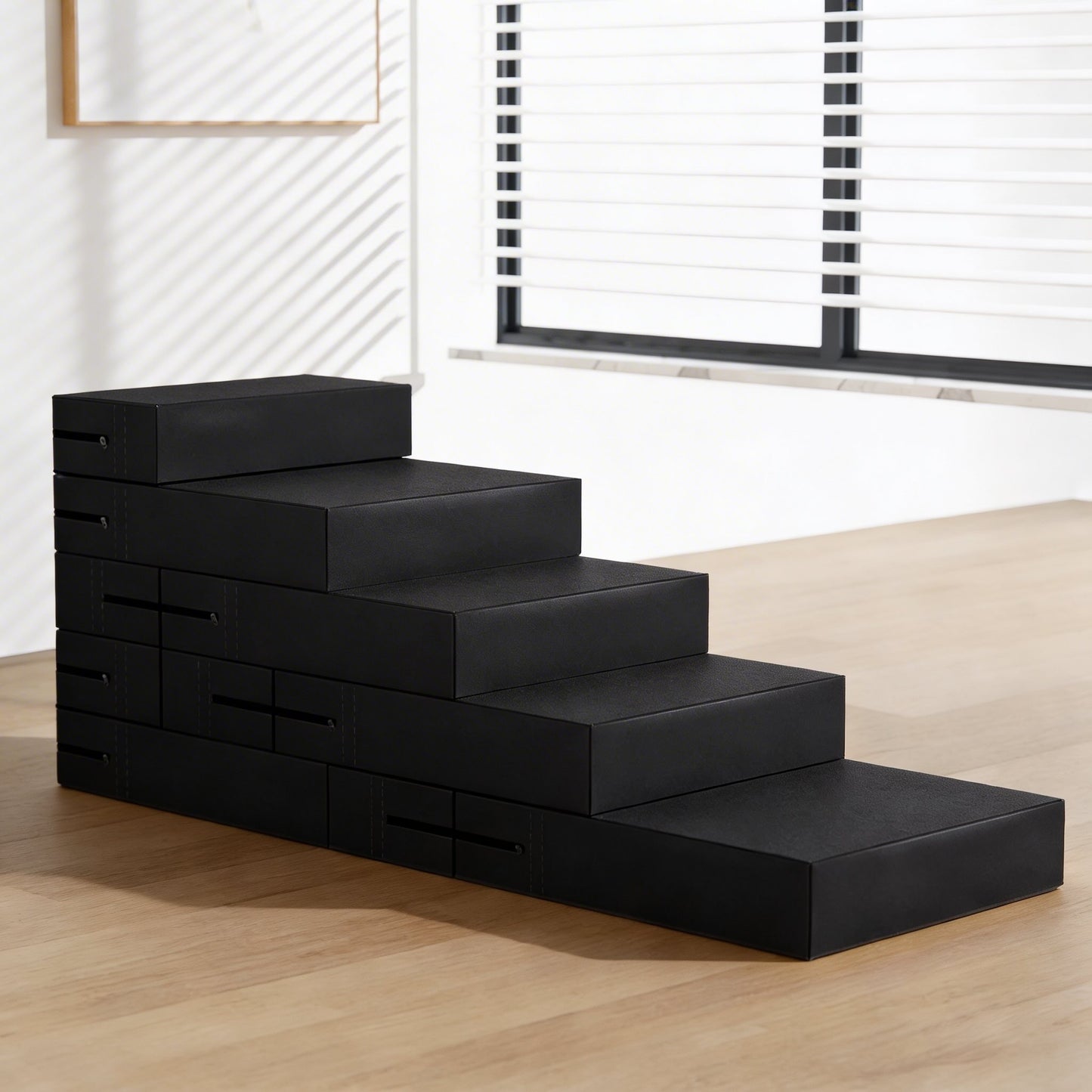 Dog Stairs for Bed Waterproof PU Leather Adjustable Pet Steps Multi-Level