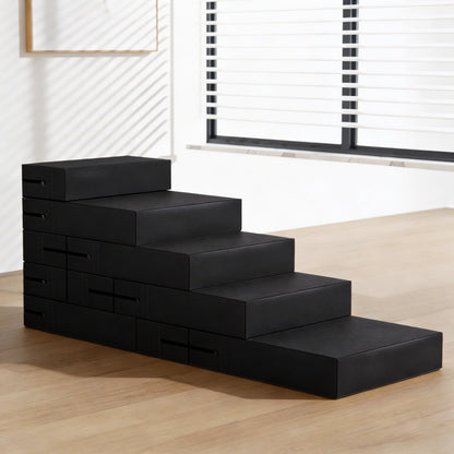 Dog Stairs for Bed Waterproof PU Leather Adjustable Pet Steps Multi-Level