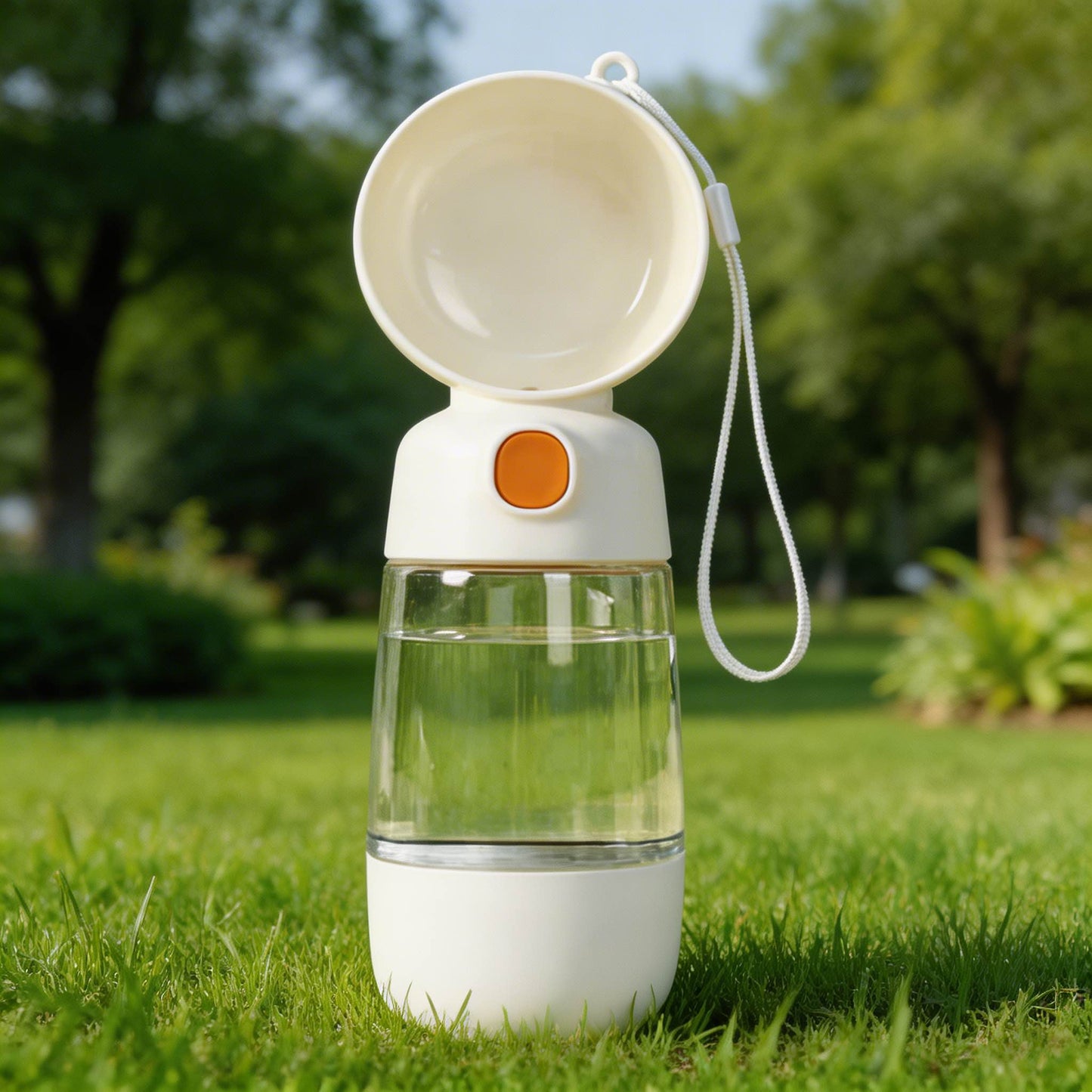 Dog Water Bottle 400ml Portable Canine Water Bottle with Food Dispenser