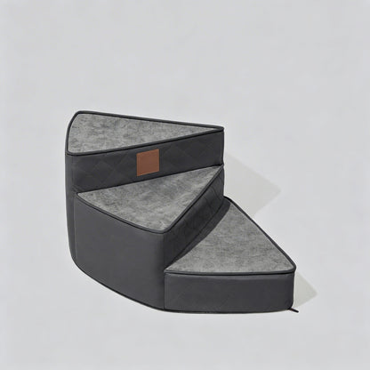 Dog Stairs for Bed, Water-Repellent Faux Leather Pet Steps, Joint-Friendly 2-4 Steps
