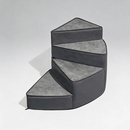Dog Stairs for Bed, Water-Repellent Faux Leather Pet Steps, Joint-Friendly 2-4 Steps