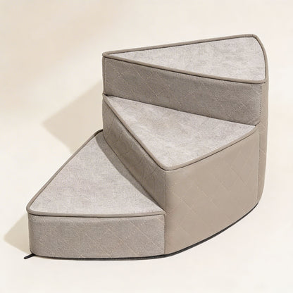 Dog Stairs for Bed, Water-Repellent Faux Leather Pet Steps, Joint-Friendly 2-4 Steps