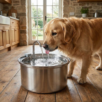 Automatic Stainless Steel Dog & Cat Water Fountain 3L Quiet Filtered Bowl