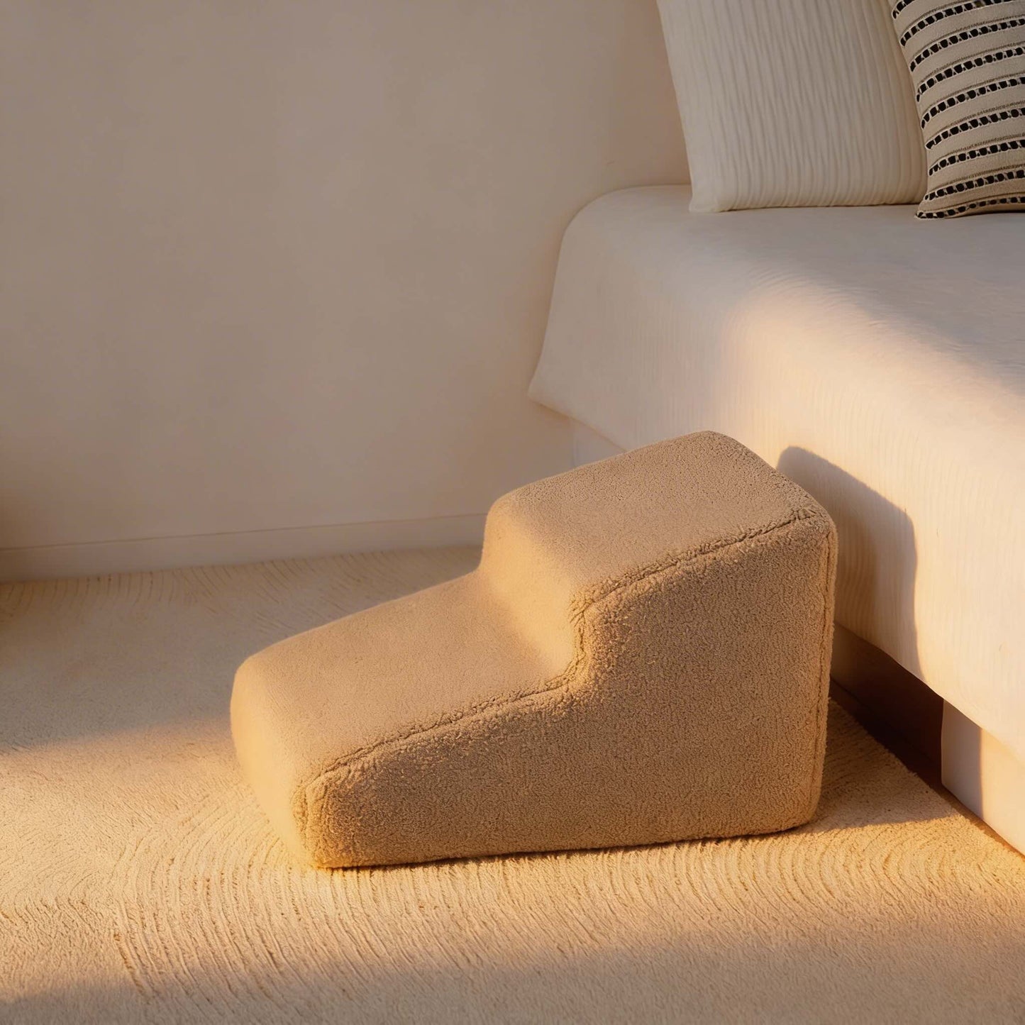 Soft Dog Ramp Stairs for Bed - Joint-Friendly Foam Steps, Non-Slip Base
