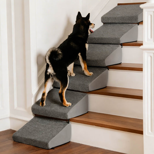 Dog Ramp for Bed - Modular Foam Pet Ramp Stairs with Non-Slip Base for Small and Senior Dogs