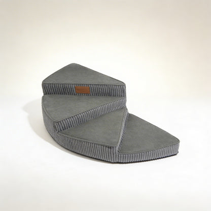 Dog Stairs for Bed - Cozy Corduroy 2-4 Steps Pet Stairs, Joint-Friendly, Anti-Slip, Space-Saving Design