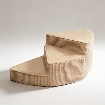 Dog Stairs for Bed - Cozy Corduroy 2-4 Steps Pet Stairs, Joint-Friendly, Anti-Slip, Space-Saving Design