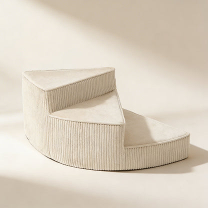 Dog Stairs for Bed - Cozy Corduroy 2-4 Steps Pet Stairs, Joint-Friendly, Anti-Slip, Space-Saving Design