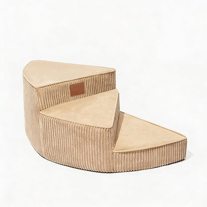 Dog Stairs for Bed - Cozy Corduroy 2-4 Steps Pet Stairs, Joint-Friendly, Anti-Slip, Space-Saving Design