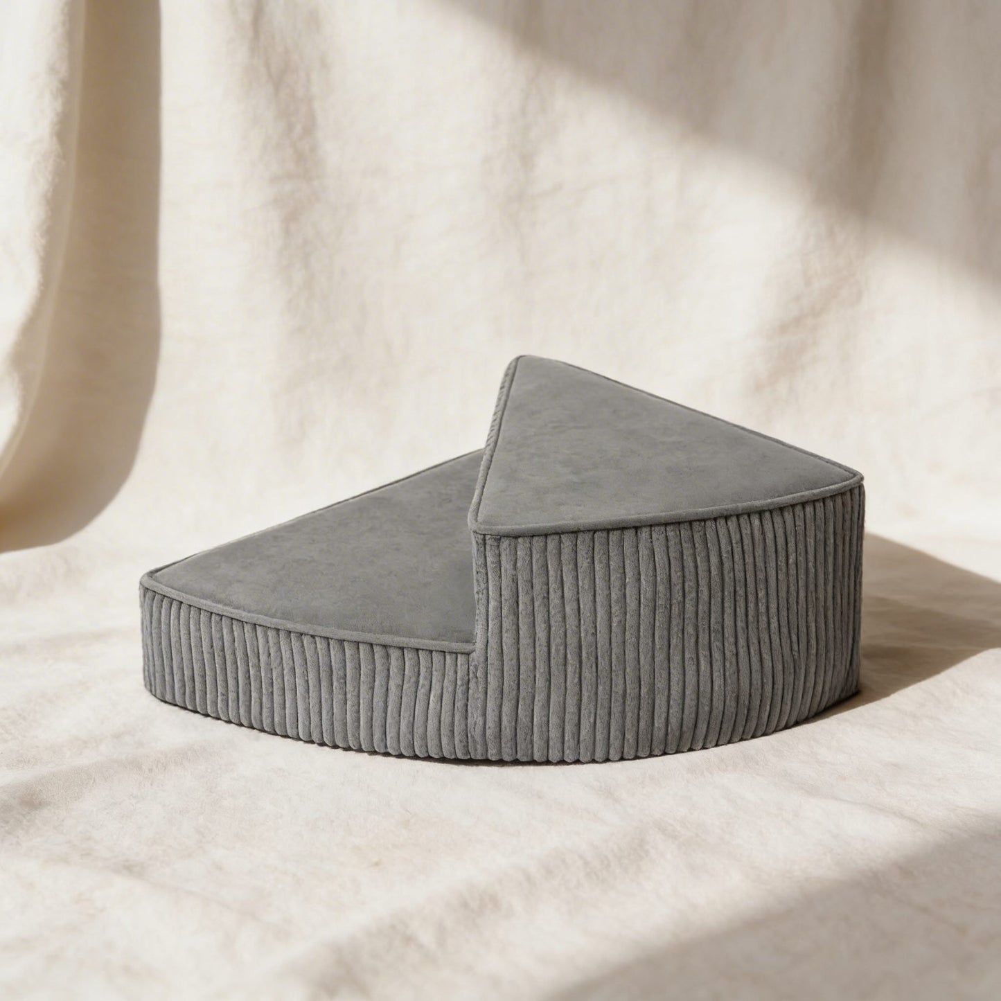 Dog Stairs for Bed - Cozy Corduroy 2-4 Steps Pet Stairs, Joint-Friendly, Anti-Slip, Space-Saving Design