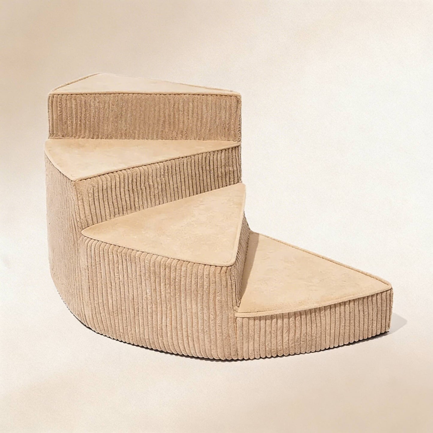Dog Stairs for Bed - Cozy Corduroy 2-4 Steps Pet Stairs, Joint-Friendly, Anti-Slip, Space-Saving Design