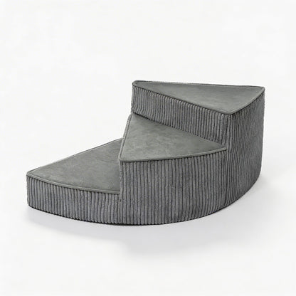 Dog Stairs for Bed - Cozy Corduroy 2-4 Steps Pet Stairs, Joint-Friendly, Anti-Slip, Space-Saving Design