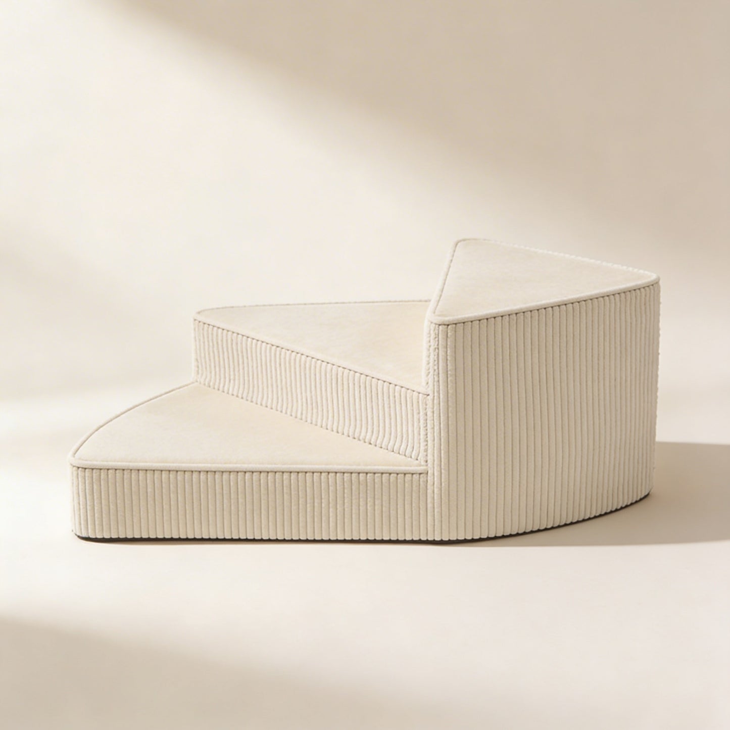 Dog Stairs for Bed - Cozy Corduroy 2-4 Steps Pet Stairs, Joint-Friendly, Anti-Slip, Space-Saving Design