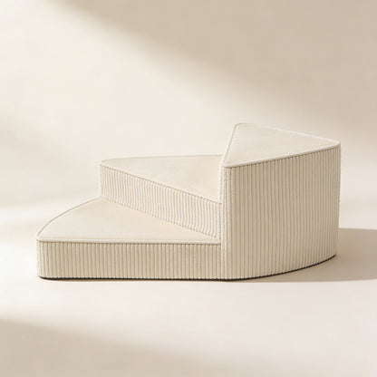 Dog Stairs for Bed - Cozy Corduroy 2-4 Steps Pet Stairs, Joint-Friendly, Anti-Slip, Space-Saving Design