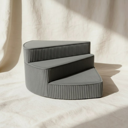 Dog Stairs for Bed - Cozy Corduroy 2-4 Steps Pet Stairs, Joint-Friendly, Anti-Slip, Space-Saving Design