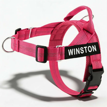 Reflective Adjustable Dog Harness with Name for Small Medium Large Dogs