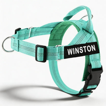 Reflective Adjustable Dog Harness with Name for Small Medium Large Dogs