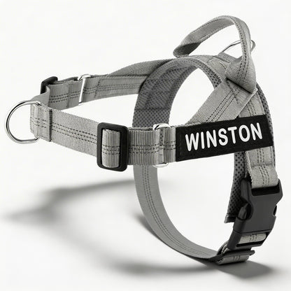 Reflective Adjustable Dog Harness with Name for Small Medium Large Dogs