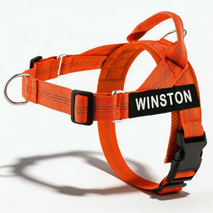 Reflective Adjustable Dog Harness with Name for Small Medium Large Dogs