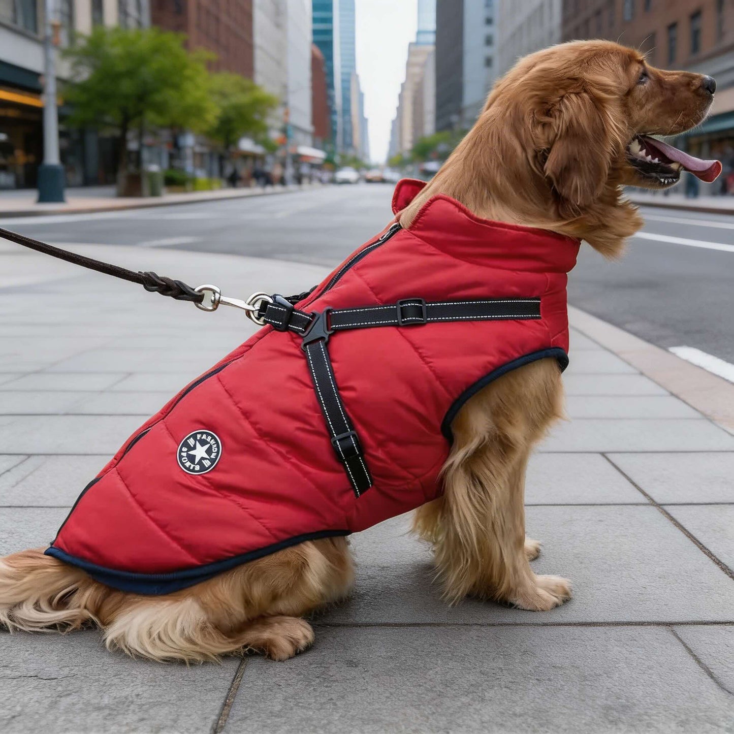 Waterproof Dog Jacket with Built-in Harness, Warm Dog Coat for Active Dogs, Adjustable Fit