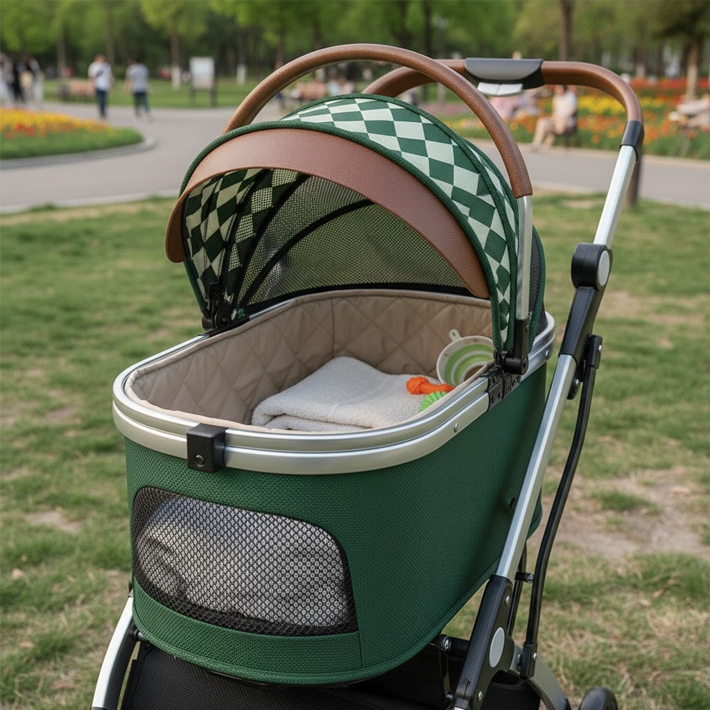Dog Stroller Lightweight Pet Pram for Small to Medium Dogs, Durable Oxford Fabric, Easy Fold Design