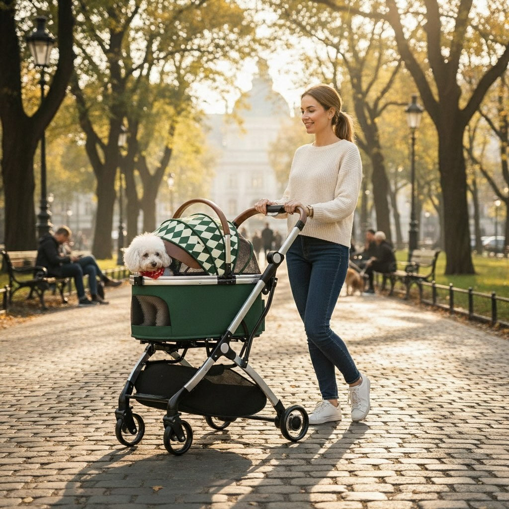 Dog Stroller Lightweight Pet Pram for Small to Medium Dogs, Durable Oxford Fabric, Easy Fold Design