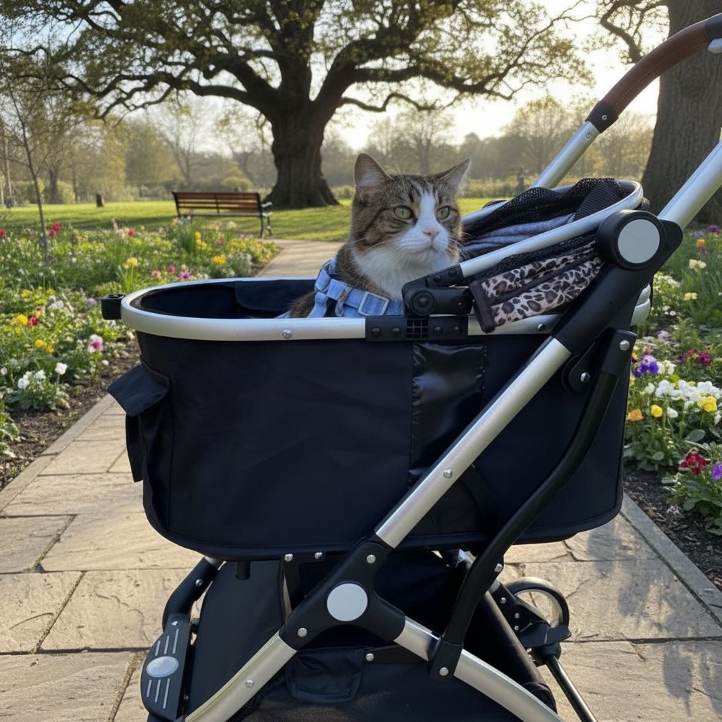 Dog Stroller Lightweight Pet Pram for Small to Medium Dogs, Durable Oxford Fabric, Easy Fold Design