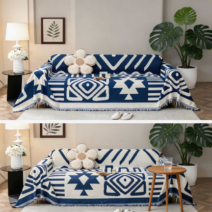 Dog Throw Blanket Chenille Fleece Large Double-Sided with Tassels