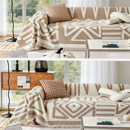 Dog Throw Blanket Chenille Fleece Large Double-Sided with Tassels