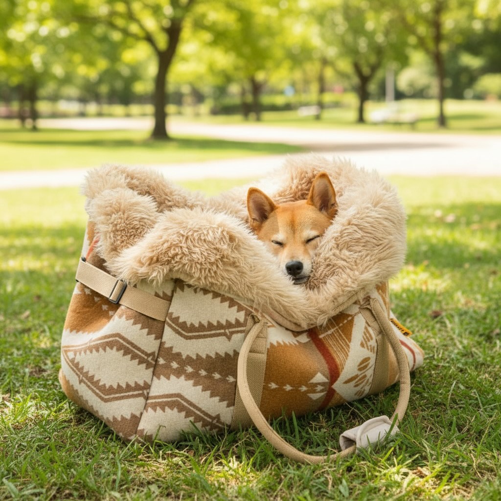Large Dog Carrier Bag and Snuggle Sleeping Bag Combo, Portable Reversible Design