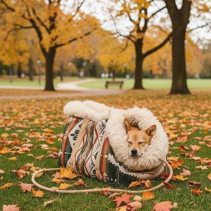 Large Dog Carrier Bag and Snuggle Sleeping Bag Combo, Portable Reversible Design