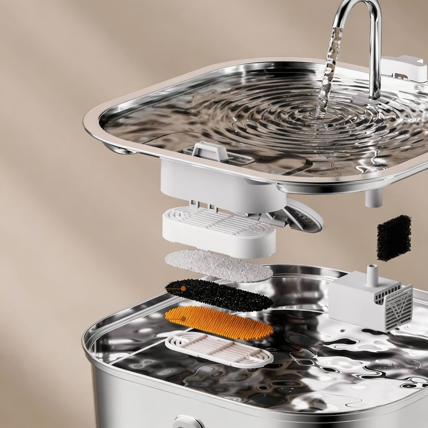 Automatic Stainless Steel Pet Water Fountain with Motion Sensor and 7L Capacity for Cats and Dogs