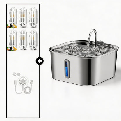 Automatic Stainless Steel Pet Water Fountain with Motion Sensor and 7L Capacity for Cats and Dogs