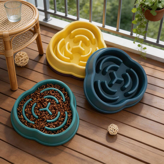 Slow Feeder Dog Bowl Non-Slip Durable Plastic Anti Choking Design for Healthy Eating