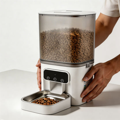 Automatic Pet Feeder Large Capacity Remote Control Durable Plastic Timed Grain Dispenser