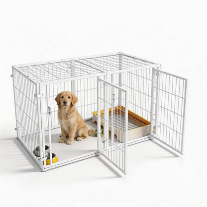 Expandable Modern Dog Fence with Cover Wire Construction for Pet Safety and Toilet Area