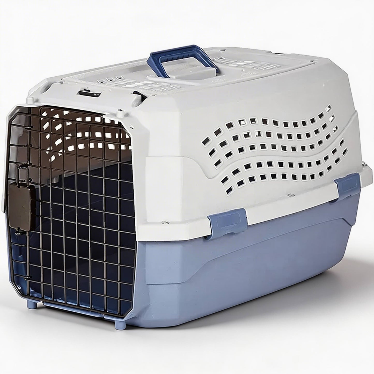 Durable Hard-Sided Cat Carrier with Dual Entry Doors Plastic for Safe Travel up to 5 kg
