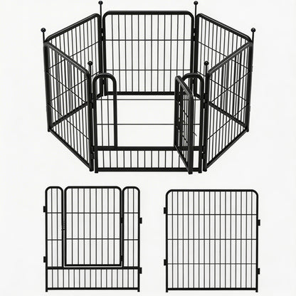 Adjustable Outdoor Dog Fence Metal Frame Pet Barrier for Indoor and Outdoor Use