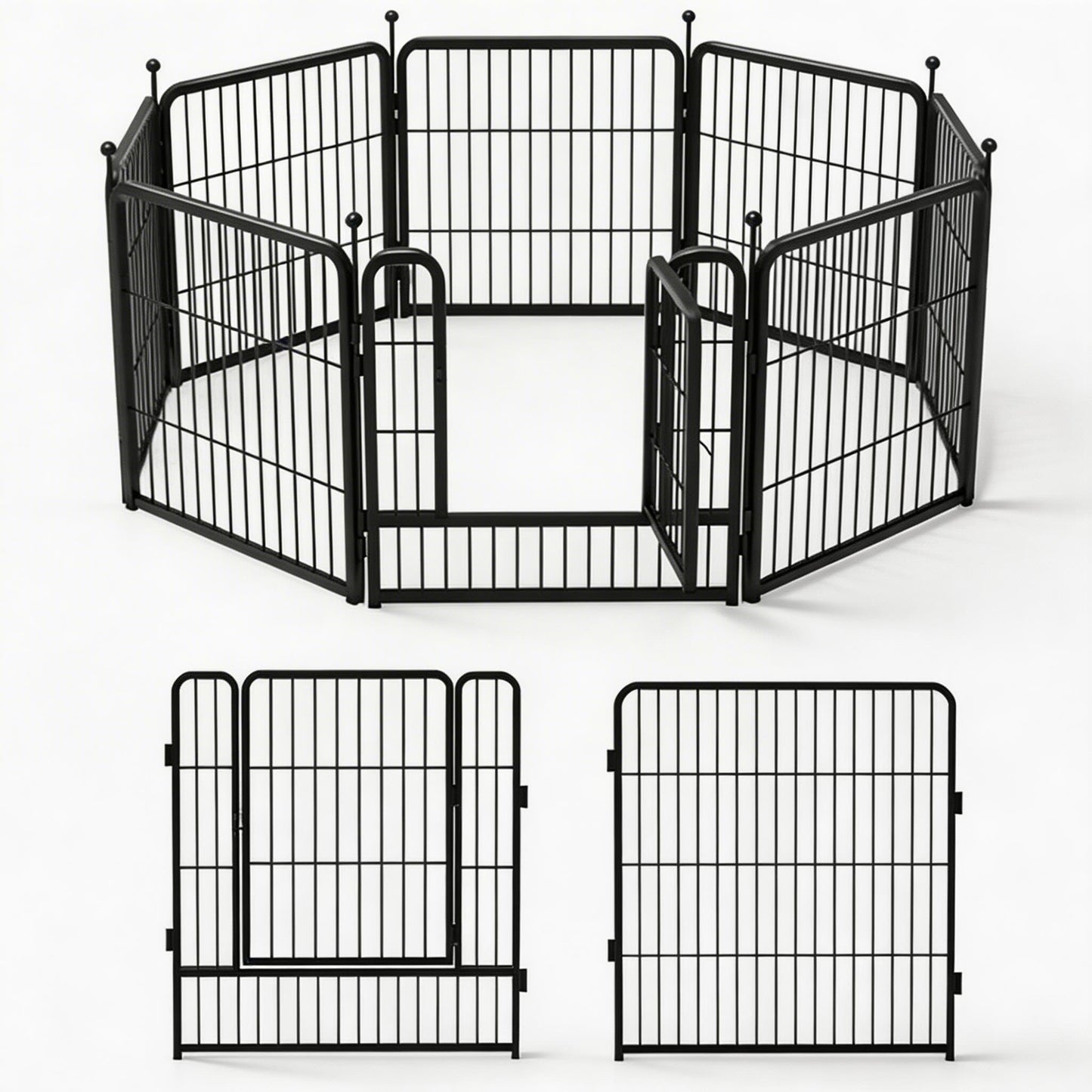 Adjustable Outdoor Dog Fence Metal Frame Pet Barrier for Indoor and Outdoor Use